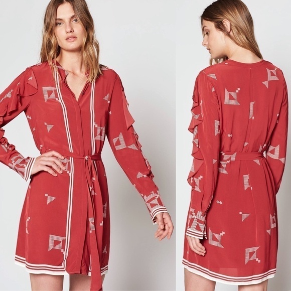 Joie Licia Ruffle Trimmed Printed Mini Dress - Picture 5 of 14